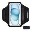 HAISSKY 7.0 Large Zipper Running Sports Armband For iPhone 16 15 14 13 12 Pro Max 15 Plus Samsung S24 Ultra Anti-Fall Arm Pouch. 