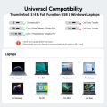 PULWTOP 11 IN 1 Vertical USB C Dock Stand with 2 HDMI 4K 60Hz, USB A/C 10Gbps, USBA 5Gbps, Ethernet, PD, for Type-C Laptops. 