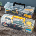 WORTHBUY Plastic Organizer Box Transparent Portable Tool Box Multipurpose Electrician Drill Tool Storage Box Hardware Tool Case. 
