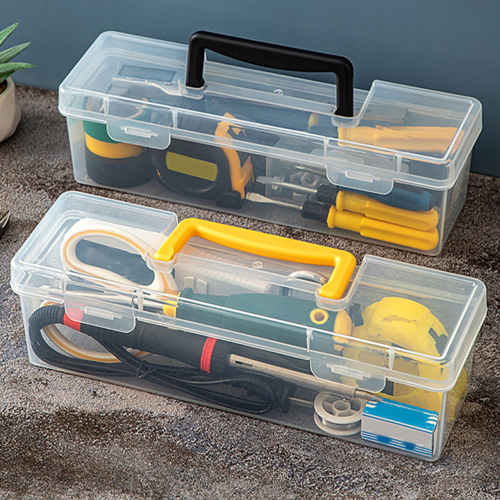 WORTHBUY%20Plastic%20Organizer%20Box%20Transparent%20Portable%20Tool%20Box%20Multipurpose%20Electrician%20Drill%20Tool%20Storage%20Box%20Hardware%20Tool%20Case%20-%20Image%202