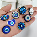 8 Pieces Cartoon Evil Eye Theme Accessories Set for Shoes, Bags, Wristbands, and Decorations, Removable Creative DIY Accessories. 