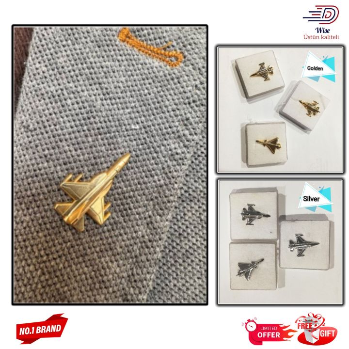 D Wise Aircraft Lapel Pin Brooch Airplane Pin Golden And Silver