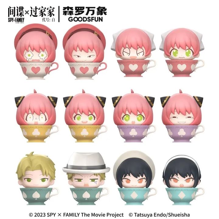 Spy X Family Tea Time Anya Loid Yor Cozy Afternoon Gathering Moegrain Blind Bag Toy Model Anime Figures Collect Ornaments