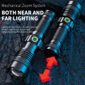 100000 Lumen Super Bright Spotlight Long Range LED Flashlight Built-in Battery  USB Charging Waterproof Portable Camping Torch. 