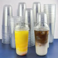 Clear Plastic Beverage Cups with Lids Disposable Cold Drink Containers for Milk Tea Juice Iced Coffee Ice Cream Dessert Party. 