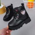 Fashion Girl's Boots Autumn Soft Leather Platform Boots Toddler Round Toe Chunky Kids Shoes Casual Non-slip Ankle Boots Ботинки. 