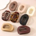 Leopard Matte Fashion Oval Hair Claw Clip for Women New Design Curved Flat Styling Barrettes Acrylic Lying down Hair Accessories. 