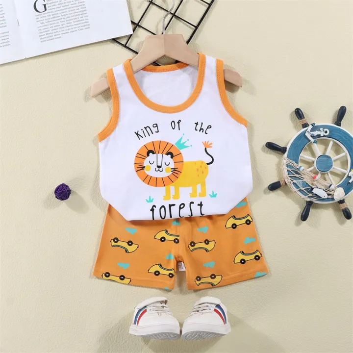 Kids%20Cartoon%20Vest+Shorts%20Clothes%20Set%20Summer%20Boys%20Girls%20Soft%20Cotton%20Nightwear%20T-Shirts%20Shorts%20Pajama%20Suit%20%20Casual%20Sport%20Clothing%20-%20Image%203