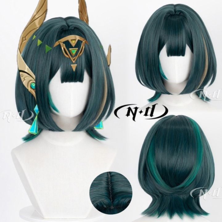 ND Brand Nefer Genshin Impact Cosplay Wigs Hair Hairpiece for Comic-con Cosplayer Halloween Costume Party Theme Heat-Resistant