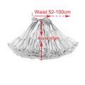 Womens 3-Layered Pleated Tulle Petticoat White Black Pink RedTutu Puffy Party Cosplay Skirt.