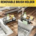 Sponge Holder for Kitchen Sink, Plastic Auto Draining Kitchen Sink Organizer, Sink Caddy with Removable Brush Holder. 