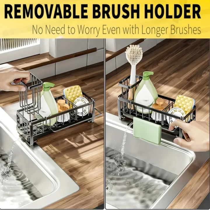 Sponge%20Holder%20for%20Kitchen%20Sink,%20Plastic%20Auto%20Draining%20Kitchen%20Sink%20Organizer,%20Sink%20Caddy%20with%20Removable%20Brush%20Holder%20-%20Image%205