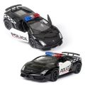 1/36 Car Model Toy Ford Lamborghini Challenger Diecast Alloy Police with Pull Back Metal Sports Cars Model for Boy Birthday . 