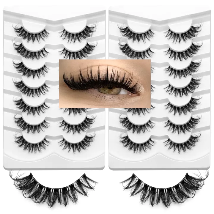 GROINNEYA%20Lashes%205/7%20Pairs%20Wispy%20Mink%20Lashes%20Invisible%20Band%20Eyeashes%20Look%20Like%20Extensions%20Strip%20Lashes%20Natural%20Look%20Soft%20Fluffy%20-%20Image%204