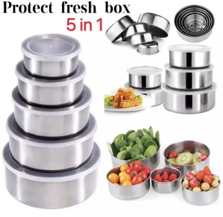 Stainless 5 Pcs Protect Food Fresh Box Set | Daraz.lk