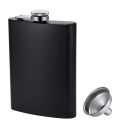 LMETJMA Matte Black Hip Flask for Liquor Stainless Steel Leak proof with Funnel Flask set Drinking Whiskey Flask KC0454.