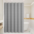 1pc Gray Grid Artwork Geometric Shower Curtain Waterproof PEVA Modern Minimalist Bathroom Decor.