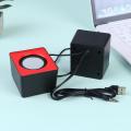 Mini USB Wired Desktop Computer Speaker Stereo Surround Audio with Microphone LED Light Portable Sound Box for PC Laptops Gaming.