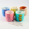 3 Pcs Cartoon Baby bowl with spoons - Baby bowl set -  Premium Quality Plastic - Food grade material  - Cereal bowl for kids - 5 different unique designs and colors. 