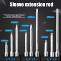1/4" 3/8" 1/2" Drive Extension Set Socket Ratchet Wrench Extension Bar,50/100/150/250mm Ratchet Wrench Socket Extender Hand Tool. 