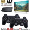 4K Video Game Stick Wireless M8 Controller Gamepad Built-in 20000+ Games 64G Retro Handheld Game Player HD TV Game Stick For Kid. 