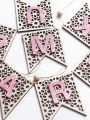 1Pc Pink Wooden Ramadan Muslim Decor Banner Pull Flag Ramadan Kareem Hanging Ornaments Wooden Ornaments Eid Mubarak Happy . 