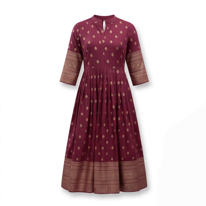 Womens%20High%20Quality%20Long%20Kurti%20Afsan%20Print%20China%20Linen%20Fabric%20-%20Image%203
