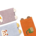 6 Pairs Kids Cotton Socks Cartoon Animal Pattern Non-Slip Floor Socks for Girls Boys Toddler Comfortable Breathable Baby Socks.