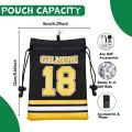Happy Gilmore 18 Durable Golf Valuables Pouch PU Leather Golf Pouch with DrawstringClosure Golf Ball Handbag Portable BallPouch.