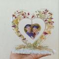 Resin photo frame with the photo (heart ❤️ shape). 
