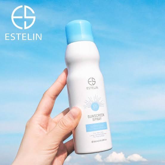 Estelin Sunscreen Spray SPF 50 PA+++ 180ml Ultra-Light Hydrating Whitening Sunblock with Hyaluronic Acid Vitamin C Niacinamide Non-Greasy Fast Absorbing UVA UVB Protection for Face and Body