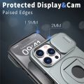 Slide Camera Protection Ring Holder Magnetic Case for IPhone 16  Pro Max Plus  Plus for Magsafe Cover. 