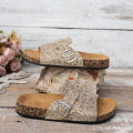 Women's Casual Retro Animal Snake Print Slippers and Sandals - Stylish Buckle Single-Strap Design, Non-Slip Pvc Sole, Comfortable Pu Upper, Suitable for Casual Beach Wear, Indoor and Outdoor Outfits, Spring and Summer Series Women's Shoes. 