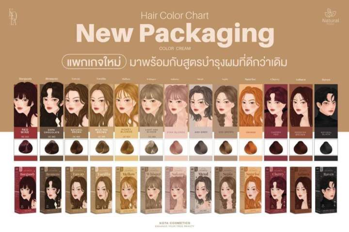 🎨 Kota Color Cream, Organic Hair Dye, Hair Dye Available in 13 Shades, 100 Ml.