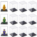 4-32pcs Minifigure Display Case Acrylic Display Box Stackable Building Blocks Storage Case for Figurines Toys and Collectibles.