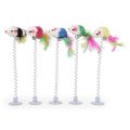 Interactive Cat Toy Spring Mouse with Suction Cup – Feather Teaser Bouncing Cat Toy. 