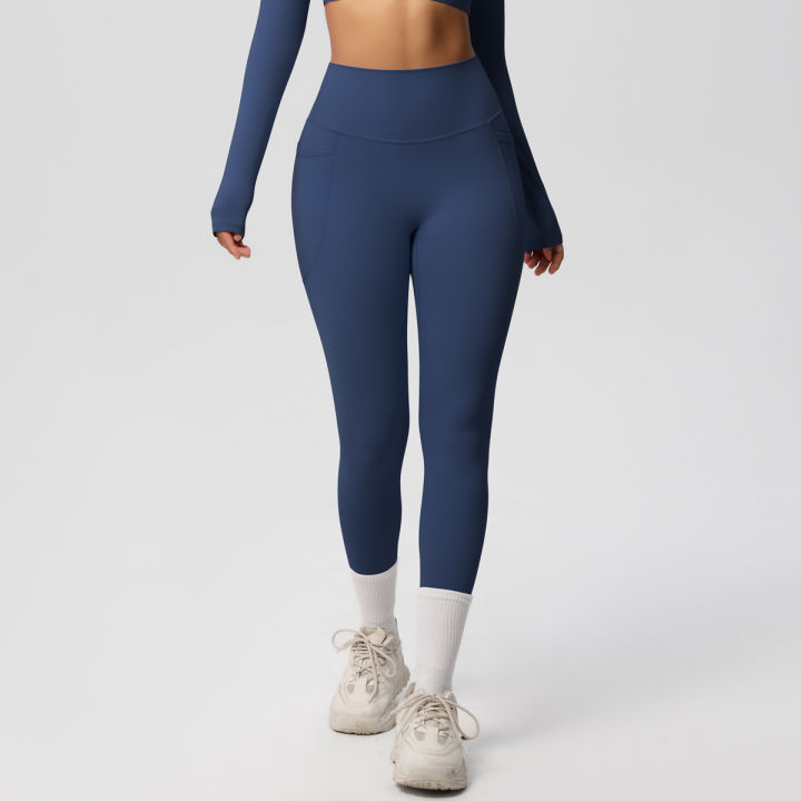 Solid%20Color%20Double-Sided%20Brushed%20Tight%20High%20Waist%20High%20Elastic%20Breathable%20Yoga%20Pants%20Sports%20Running%20Fitness%20Yoga%20Clothing%20-%20Image%203