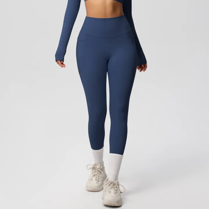 Solid%20Color%20Double-Sided%20Brushed%20Tight%20High%20Waist%20High%20Elastic%20Breathable%20Yoga%20Pants%20Sports%20Running%20Fitness%20Yoga%20Clothing%20-%20Image%203