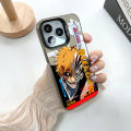Phone Case Anime Bleach Ichigo For IPhone 13 12 11 15 14 Pro Max Plus Lens Creative Border Silver Plated Inside Hard TPU Cover. 