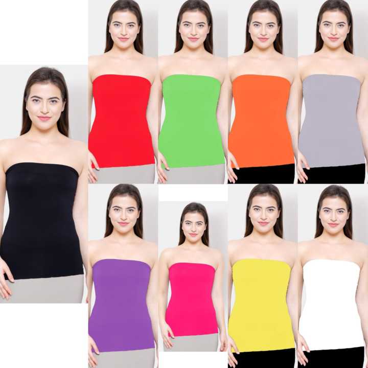 Pack of 3 printed Seamless Strapless Tube Top Bra Women's Strapless Chest Wraps Tube Tops free size non padded. Girls Strapless Bandeau Bra - Seamless Training Bras for Teens