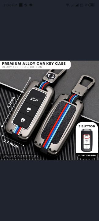 Glory 580 pro premium zinc alloy metal remote case key fob