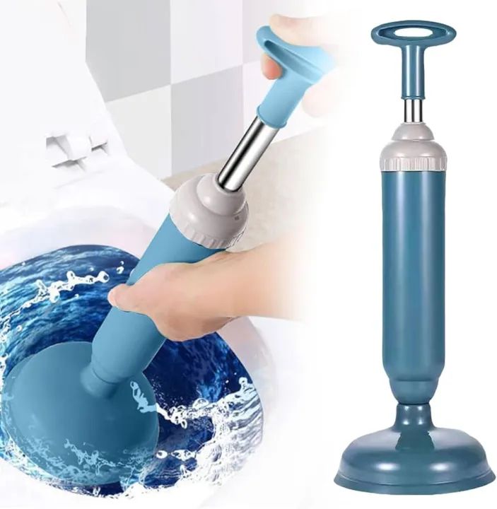 Powerful Bathroom Blocked Toilet Sink Multi Drain Buster Plunger W/2 Suckers For Sink Cleaning Tools