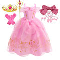 2026 Sleeping Beauty Costume Play Princess Carnival Aurora Birthday Princess Party Dress Halloween Apparel Purim Fairy Vestido.