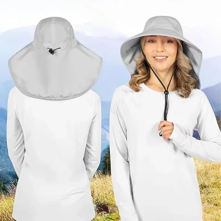 1/2/4PCS%20Summer%20Waterproof%20Fisherman%20HatOutdoor%20Hiking%20Fishing%20Sun%20Protection%20Hat%20Cycling%20Big%20Eave%20Neck%20Protection%20Sun%20Hat%20-%20Image%204