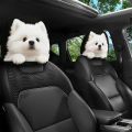 2pcs Cute Pomeranian Print Car Headrest Covers | Easy-to-Install and Wash,.