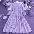(Summer Season) Trending Panel Style  Long Cotton Frock for Summer. 