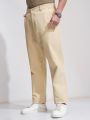 Men's Straight Fit Chinos Gabardine Pant | Dark Cream Colour | Daiyan Emporium.