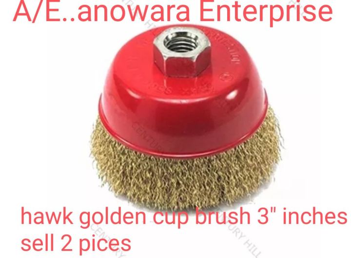 2pices hawk Golden Cup Brush for Removing Rust, Paint and Polishing professional high quality