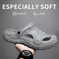 EVA Sandals for Men in Summer, Thick Soft Soled for Outdoor Wear, Beach Shoes for Casual Sports, and Perforated Shoes.