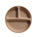 Food grade silicone split plate with strong suction for baby complementary food tableware. 